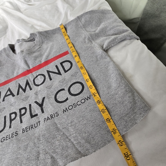 🎄 Diamond Supply Co EUC crop sweatshirt Large Ash grey - Picture 11 of 12